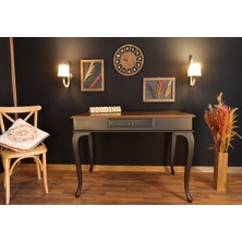 Wooding Mobilya 100X60 cm Çekmeceli Masif Lake Ceviz Çalışma Masası