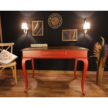 Wooding Mobilya 100X60 cm Çekmeceli Masif Lake Ceviz Çalışma Masası