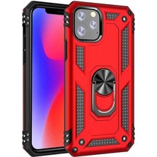 Tasopay Apple iPhone 11 Pro Max Uyumlu Kılıf Soldier Korumalı Yüzüklü ve Mıknatıslı Tpu Gövde Kılıf