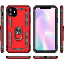 Tasopay Apple iPhone 11 Uyumlu Kılıf Soldier Korumalı Yüzüklü ve Mıknatıslı Tpu Gövde Kılıf