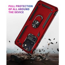 Tasopay Samsung Galaxy S20 Ultra Uyumlu Kılıf Soldier Korumalı Yüzüklü ve Mıknatıslı Tpu Gövde Kılıf