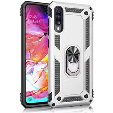 Tasopay Samsung Galaxy A70 Uyumlu Kılıf Soldier Korumalı Yüzüklü ve Mıknatıslı Tpu Gövde Kılıf
