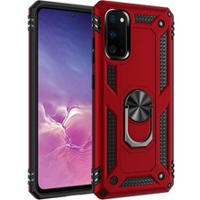 Tasopay Samsung Galaxy S20 Uyumlu Kılıf Soldier Korumalı Yüzüklü ve Mıknatıslı Tpu Gövde Kılıf