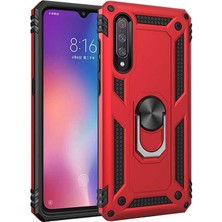 Tasopay Xiaomi Mi 9 Uyumlu Kılıf Soldier Korumalı Yüzüklü ve Mıknatıslı Tpu Gövde Kılıf