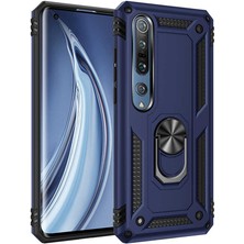 Tasopay Xiaomi Mi Note 10 Lite Uyumlu Kılıf Soldier Korumalı Yüzüklü ve Mıknatıslı Tpu Gövde Kılıf