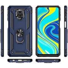 Tasopay Xiaomi Redmi Note 9s Uyumlu Kılıf Soldier Korumalı Yüzüklü ve Mıknatıslı Tpu Gövde Kılıf