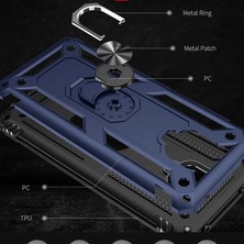 Tasopay Xiaomi Redmi Note 9s Uyumlu Kılıf Soldier Korumalı Yüzüklü ve Mıknatıslı Tpu Gövde Kılıf