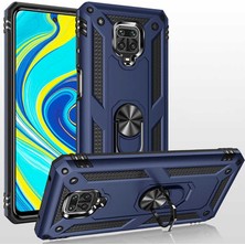 Tasopay Xiaomi Redmi Note 9 Pro Uyumlu Kılıf Soldier Korumalı Yüzüklü ve Mıknatıslı Tpu Gövde Kılıf