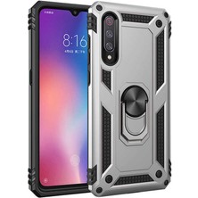 Tasopay Xiaomi Mi 9 Uyumlu Kılıf Soldier Korumalı Yüzüklü ve Mıknatıslı Tpu Gövde Kılıf