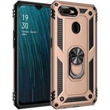 Tasopay Oppo A7X Uyumlu Kılıf Soldier Korumalı Yüzüklü ve Mıknatıslı Tpu Gövde Kılıf