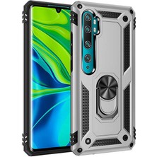 Tasopay Xiaomi Mi Note 10 Uyumlu Kılıf Soldier Korumalı Yüzüklü ve Mıknatıslı Tpu Gövde Kılıf