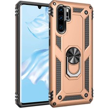 Tasopay Huawei P30 Pro Uyumlu Kılıf Soldier Korumalı Yüzüklü ve Mıknatıslı Tpu Gövde Kılıf
