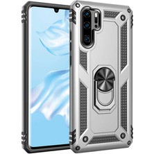 Tasopay Huawei P30 Pro Uyumlu Kılıf Soldier Korumalı Yüzüklü ve Mıknatıslı Tpu Gövde Kılıf