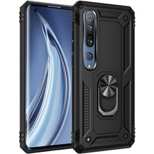 Tasopay Xiaomi Mi 10 Uyumlu Kılıf Soldier Korumalı Yüzüklü ve Mıknatıslı Tpu Gövde Kılıf