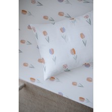 Nou Renkli Laleli  Bebek Lastikli Çarşaf Seti (60X120+15) - Spring Tulip