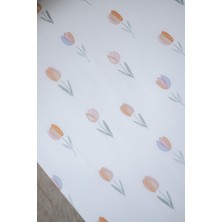 Nou Renkli Laleli  Bebek Lastikli Çarşaf Seti (55X95+15) - Spring Tulip