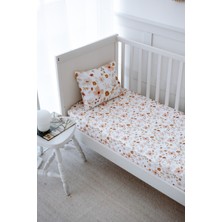 Nou Çiçek Bahçesi Organik Bebek Lastikli Çarşaf Seti (80X180+20) - Floral Joys