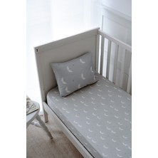 Nou Minik Aylı  Bebek Lastikli Çarşaf Seti (55X95+15) - Mini Moons