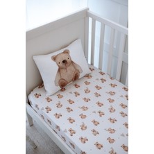 Nou Pofuduk Ayılı  Bebek Lastikli Çarşaf Seti (70X130+15) - Fluffy Bear