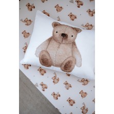 Nou Pofuduk Ayılı  Bebek Lastikli Çarşaf Seti (70X130+15) - Fluffy Bear