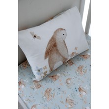 Nou Tavşanlı  Bebek Lastikli Çarşaf Seti (80X180+20) - Rabbit Garden