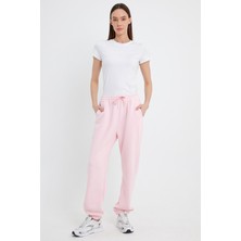 Kef Clothing Pembe Kadın Eşofman Altı, Lastik Paça Lastik Bel  3 Iplik