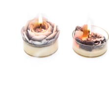 2li Gardenya Kokulu Gri El Yapımı Çiçekli Mum