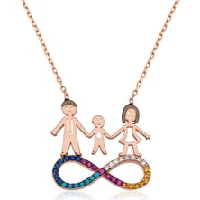 Gumush Gümüş Sonsuzluk Aile Bayan Kolye