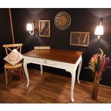 Wooding Mobilya 120 cm Çekmeceli Masif Lake Ceviz Çalışma Masası
