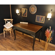 Wooding Mobilya 120 cm Çekmeceli Masif Lake Ceviz Çalışma Masası
