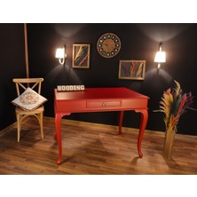 Wooding Mobilya 110 cm Çekmeceli Masif Lake Ceviz Çalışma Masası