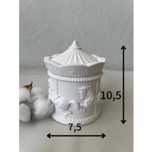 Love Candle Dekor Atlıkarınca Kutusu, Beyaz Atlıkarınca Kapaklı Kutusu, Dekoratif Kutusu, Carousel