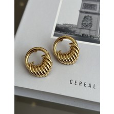 Ladies&Gentlemen Gold Renk Halka Sarmal Model Vip Kadın Küpe