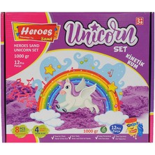 Heroes Unicorn Set Kinetik Kum 1000GR 4 Renk 12 Parça 8 Kalıp KUM-047