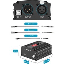 Lastvoice Ph-1000SX +48V Usb Phantom Power Ses Kartı (XLR Kablo 7.1 Kart 3.5 mm Jack Kablo Adaptör)