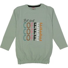 Baglan Kız Çocuk Mevsimlik Coffe Baskılı Sweatshirt BGL-ST03648