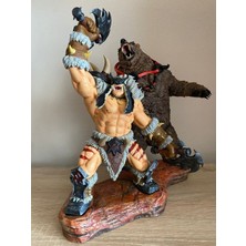 World Of Warcraft Rexxar ve Misha Character Figure Figür Wow Rexxar ve Ayı Misha Obje 25CM Büyük Boy