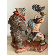 World Of Warcraft Rexxar ve Misha Character Figure Figür Wow Rexxar ve Ayı Misha Obje 25CM Büyük Boy