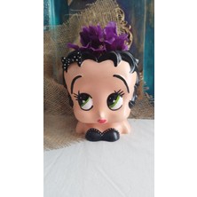 Atölye Dekupaj Betty Boop Saksı