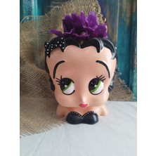 Atölye Dekupaj Betty Boop Saksı