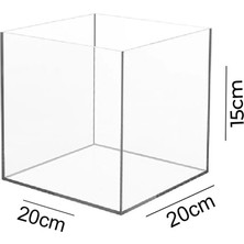 Trend Pleksi Şeffaf Kapaksız Çok Amaçlı Saklama Kutusu (20CM x 20CM x 15CM)