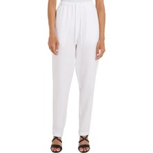 Tommy Hilfiger Bağlamalı Bel Havuç Beyaz Kadın Pantolon Casual Lınen Taper Pull On Pant
