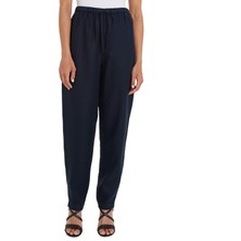 Tommy Hilfiger Bağlamalı Bel Havuç Lacivert Kadın Pantolon Casual Lınen Taper Pull On Pant