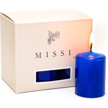 Missi 6lı Saks Mavisi Mum Seti (4x6 Cm)