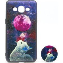 Nettech Samsung Galaxy G531 Grand Prime Uyumlu Desenli Popsocket Seri Arka Koruma Kılıf