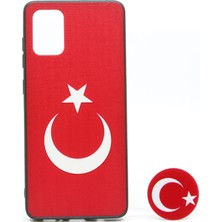 Nettech Samsung Galaxy A71 Uyumlu Desenli Popsocket Seri Arka Koruma Kılıf