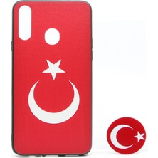 Nettech Samsung Galaxy A20S Uyumlu Desenli Popsocket Seri Arka Koruma Kılıf