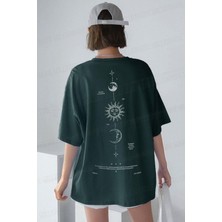 Teenage Millionaire Kadın The Moon Petrol Yeşili Bisiklet Yaka Oversize Salas T-Shirt
