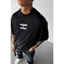 Teenage Millionaire Erkek Siyah Normal Is Boring Bisiklet Yaka Oversize Salaş T-Shirt