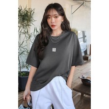 Teenage Millionaire Kadın Oversize Salas T-Shirt Füme Truvakar Kol Günlük Tarz Grafik Desenli